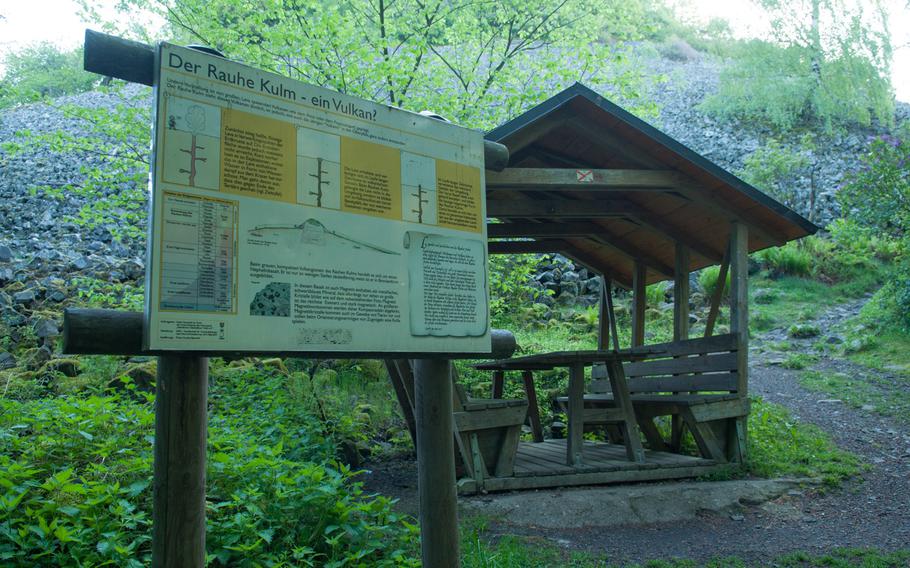 Though the hike to the summit of the Rauher Kulm mountain in the German state of Bavaria  isn’t too strenuous, there are several opportunities to stop along the way, including a couple of picnic areas like this one here. 

