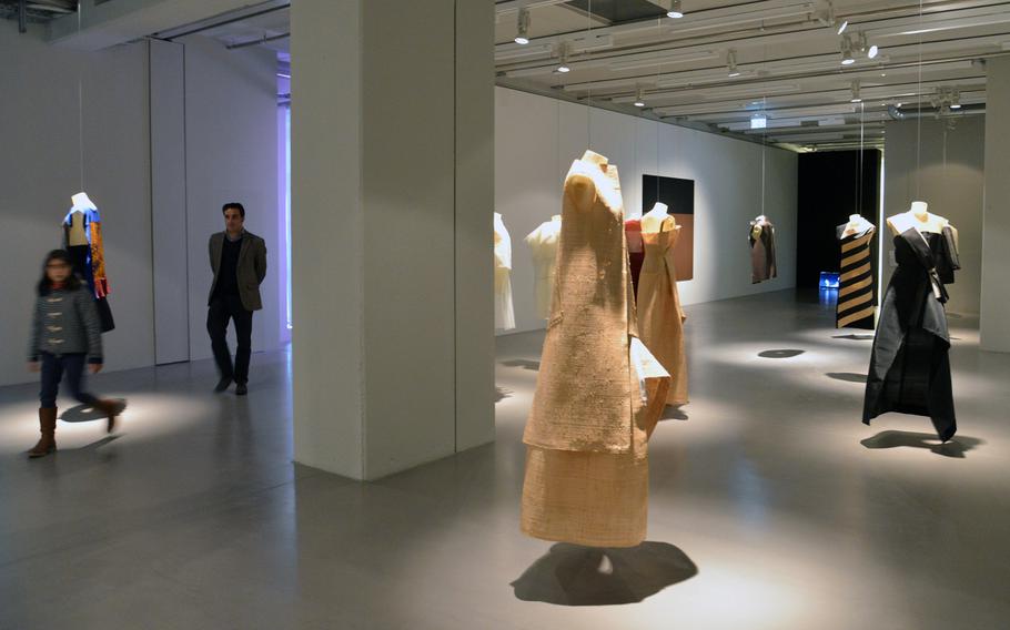 Visitors to MMK 2 walk through the exhibit of fashion designer Kostas Murkudis. "At Close Range Kostas Murkudis and the MMK Collection" runs through Feb. 14, 2016.