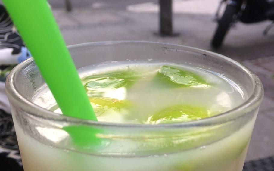 Graviola juice from the soursop fruit, a Colombian specialty, as served at Cafe de Colombia in downtown Wiesbaden. Pressed freshly daily, the unassuming cafe's juices are a standout menu item.

