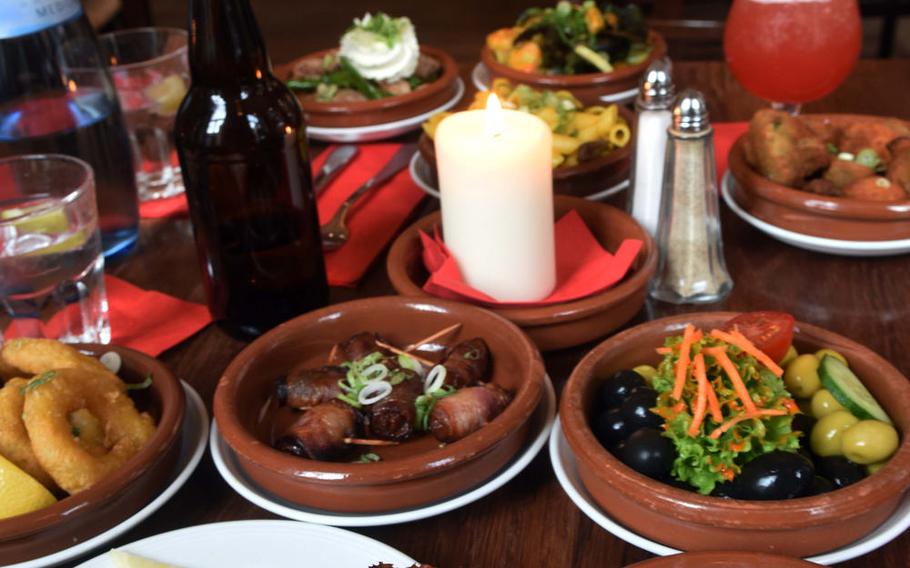 This table setting shows the array of tapas and other dishes available at Tapasitos in Nuremberg, Germany. 