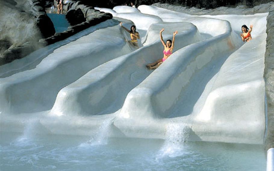 Tired of hot-springs soaks? Yunessun, an onsen and family fun park in Hakone, Japan, near Tokyo, also offers a very fast giant water slide. Don’t worry — you won’t be required to slide naked. Unlike traditional onsens, swimsuits are allowed at Yunessun.