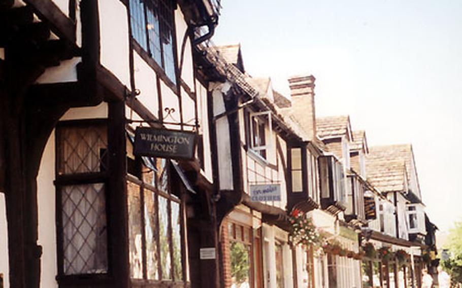 A row of 14th century buildings along East Grinstead&#39;s High Street.