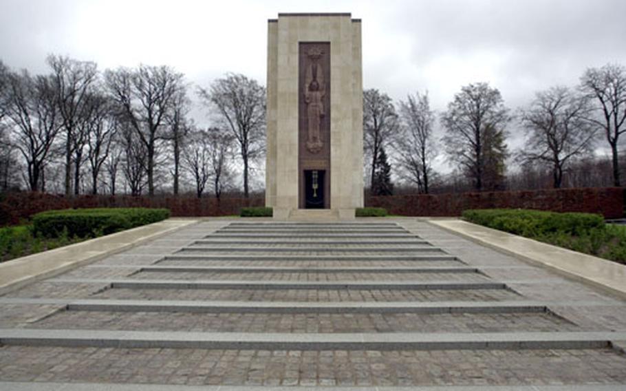 The memorial to U.S. Service members at the Luxembourg American Cemetery and Memorial in Luxembourg.