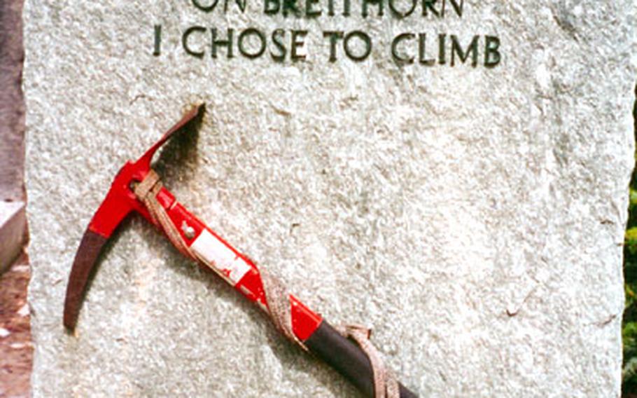 In the cemetery at Zermatt, Switzerland, a tombstone marks the final resting place of a mountain climber.