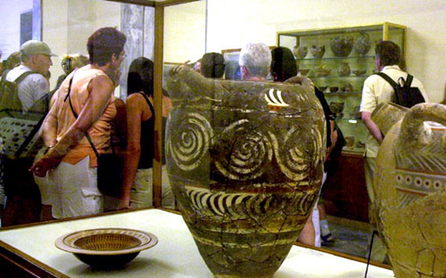 Inside the Iraklion Archaeological Museum, with its collection of Minoan treasures.
