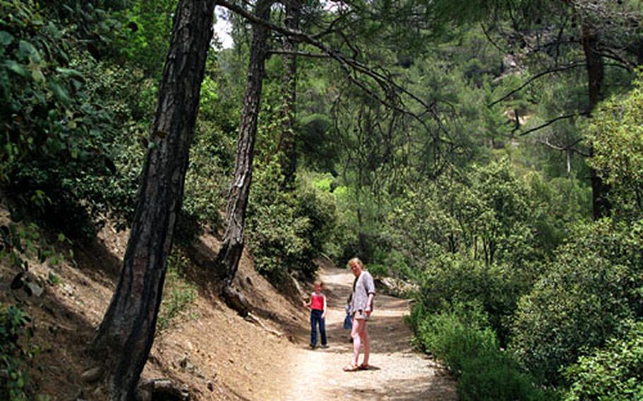 The Caledonian Trail in the Troodos Mountains follows the gurgling Kyros River to the Caledonia Falls and then on to the town of Troodos, Cyprus.