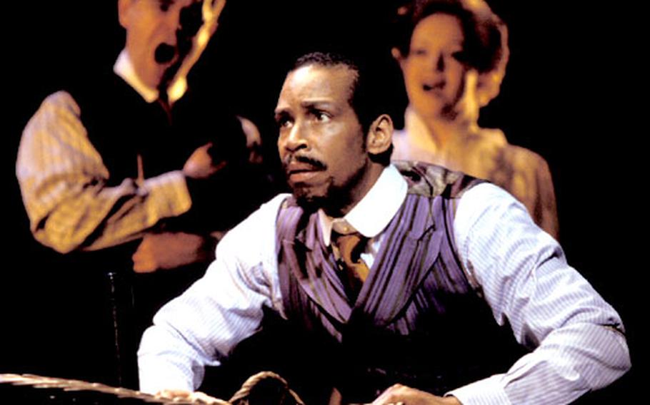American actor Kevyn Morrow plays Coalhouse in "Ragtime," which is currently appearing at the Piccadilly Theatre in the West End.