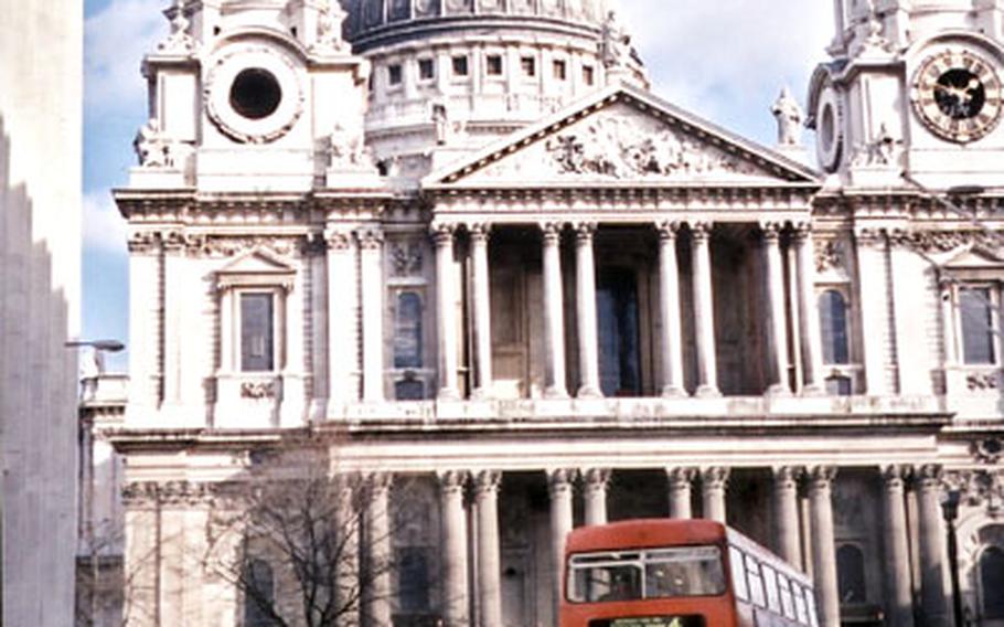 The No. 11 passes St. Paul’s Cathedral, with its great dome and symbolism. It was rebuilt after the great fire of 1666 by Christopher Wren, then an untried architect, and it withstood the German air raids of World War II. It is one of London’s most popular tourist attractions.
