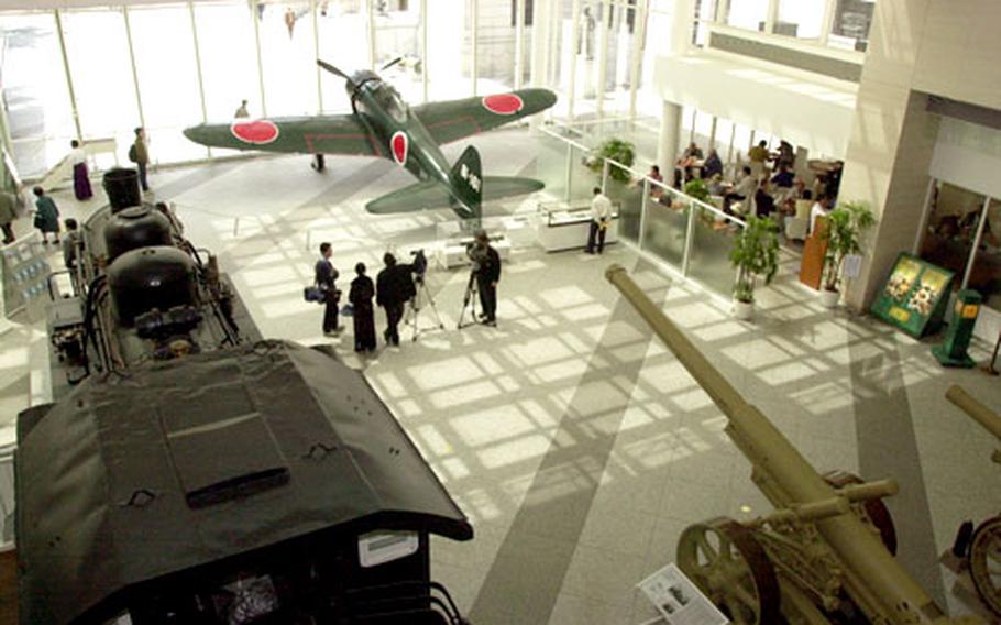 The lobby area of the museum at Yasukuni Jinja musuem.