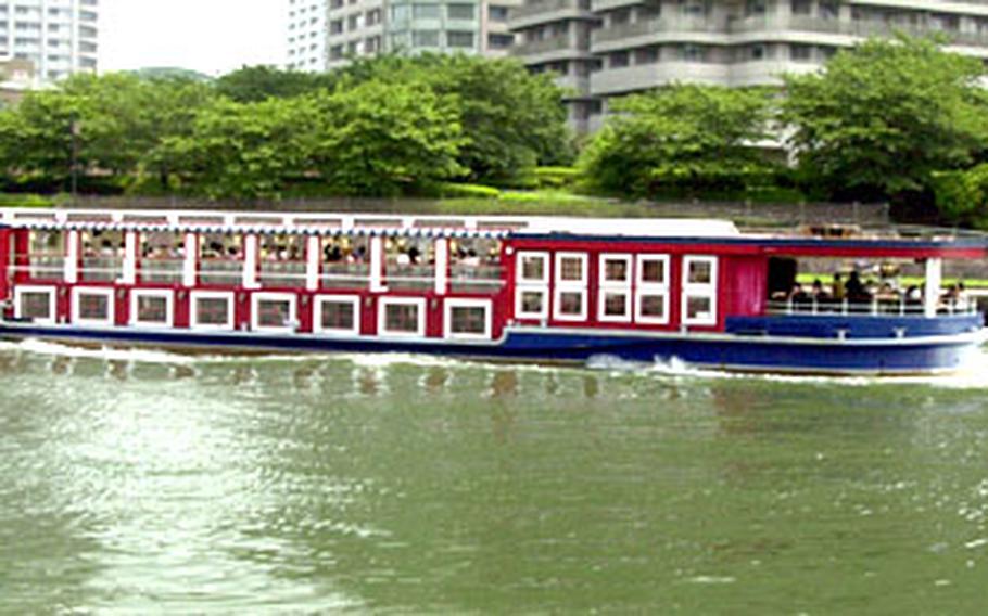 A ferry passes through Tokyo Bay.