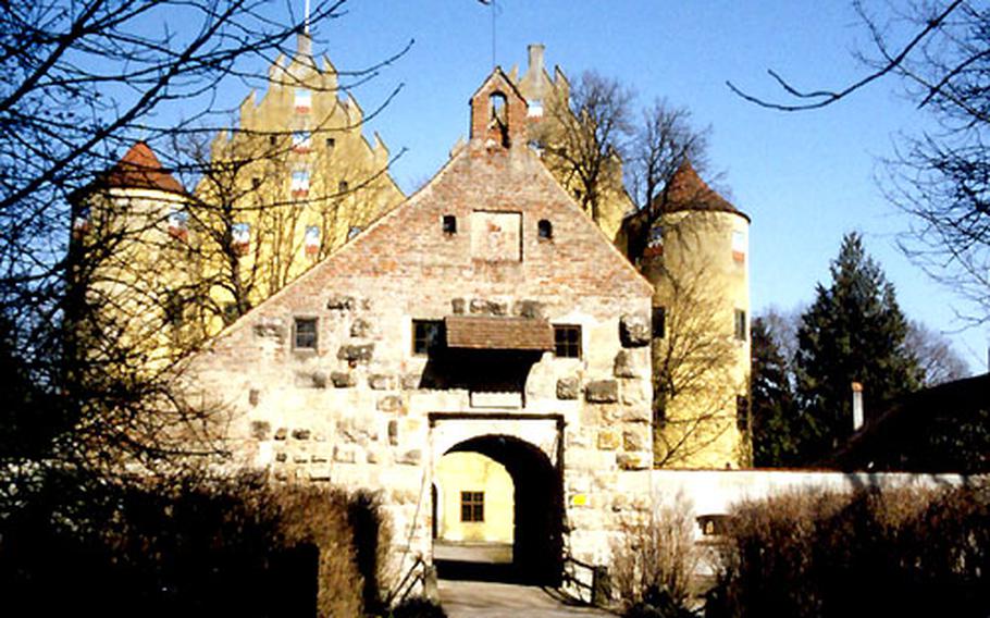 The 1,000-year-old structure at the entrance to Schloss Erbach is all that remains of the original castle that occupied the site near Ulm, Germany. The Renaissance castle behind the entrance was built in 1530.