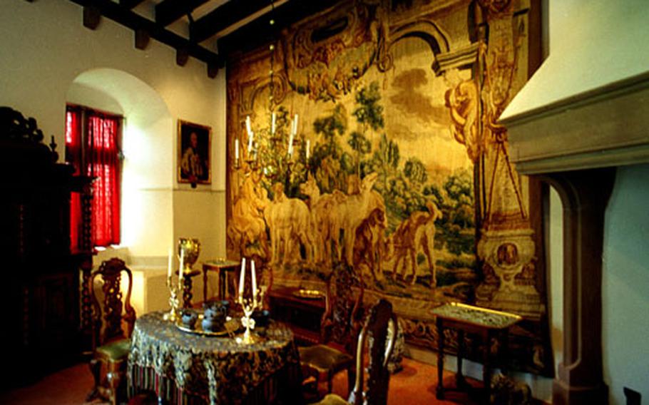 One of the highly decorated rooms shown during the 40-minute tour of Burg Eltz.