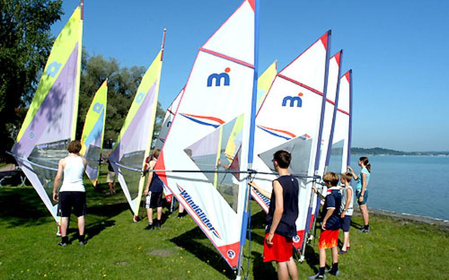 Learning to windsurf at AFRC Chiemsee.