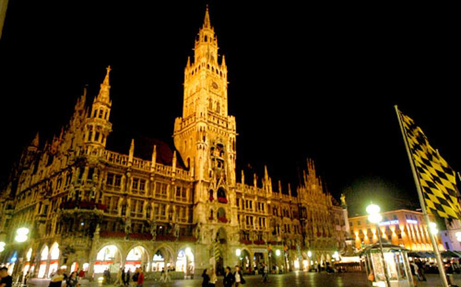 Munich's city hall, the 19th century Neues Rathaus on Marienplatz, the city's central square.