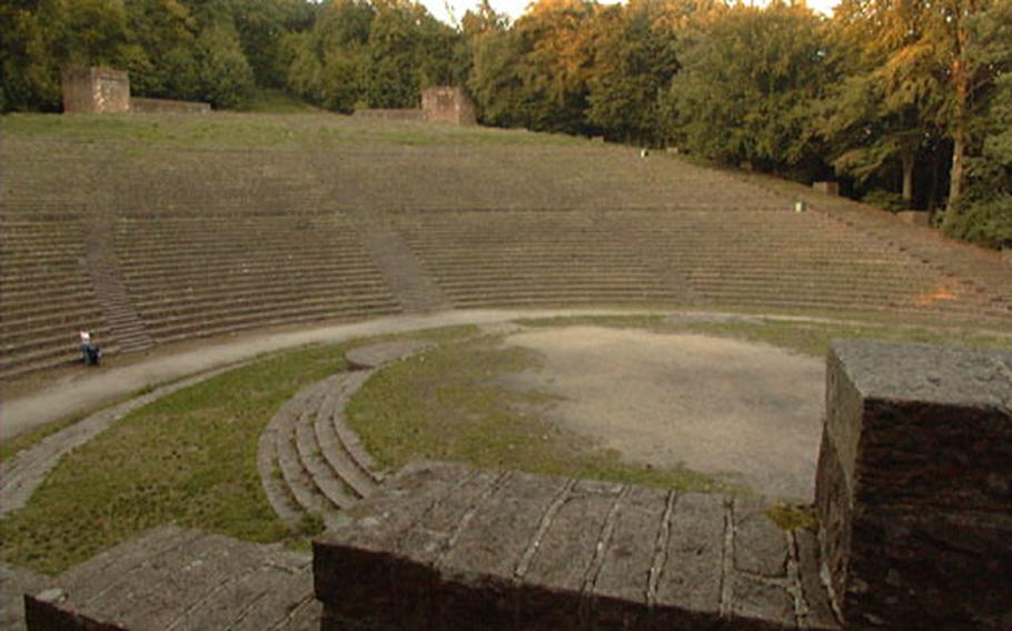 The Thingstaette, an amphitheater built by the Nazis in the 1930’s, is tucked into the ridge just below the ruins of St. Michael’s monastery.