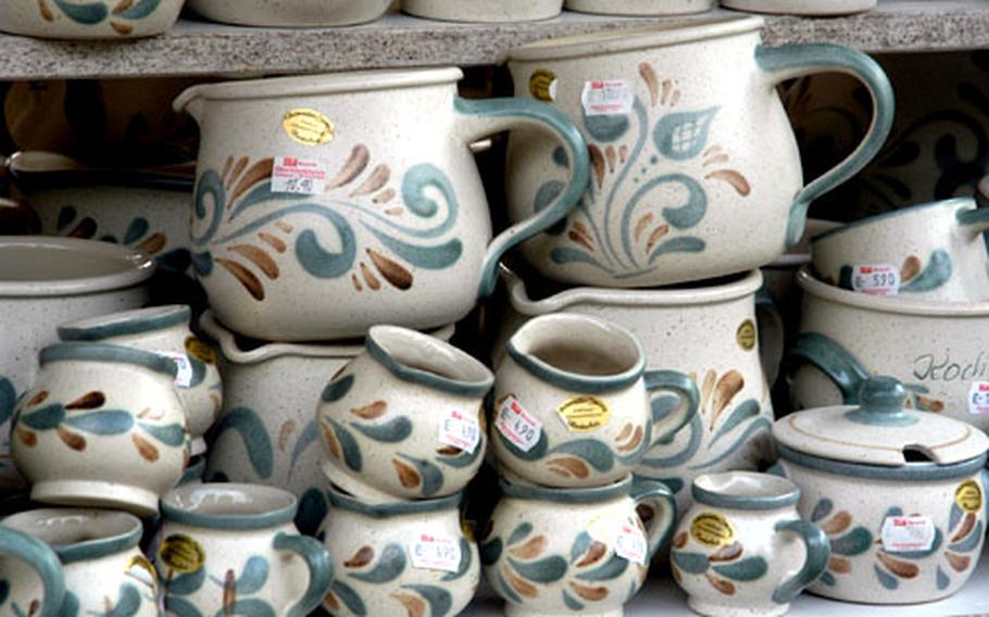 Pottery on sale at the Auer Dult in Munich.