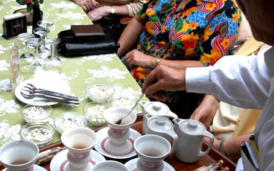 Rüdesheimer Kaffee is a well-known specialty made with coffee, Asbach Uralt brandy, cream and caramel, prepared by a waiter at the table.