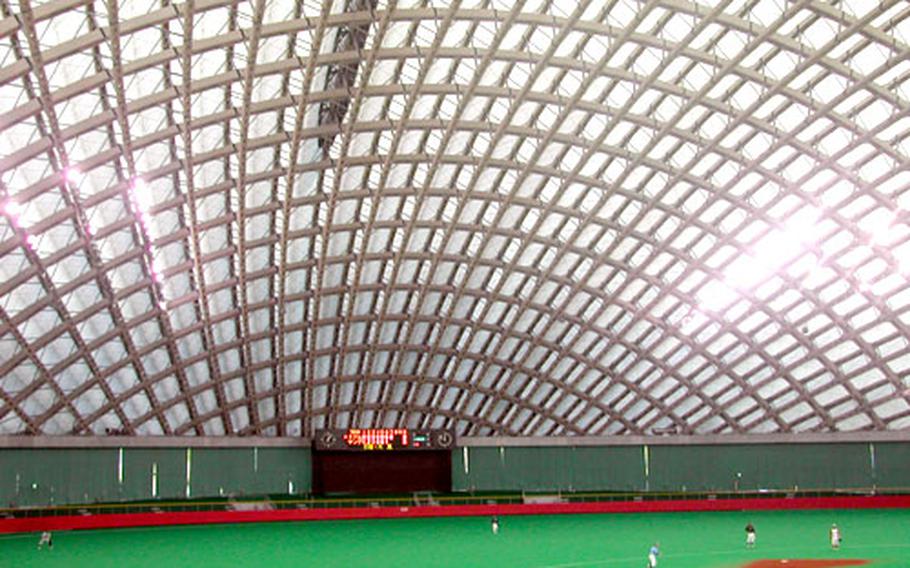 A baseball game takes place during the winter inside the dome. The dome is also home to many other sports year ’round.