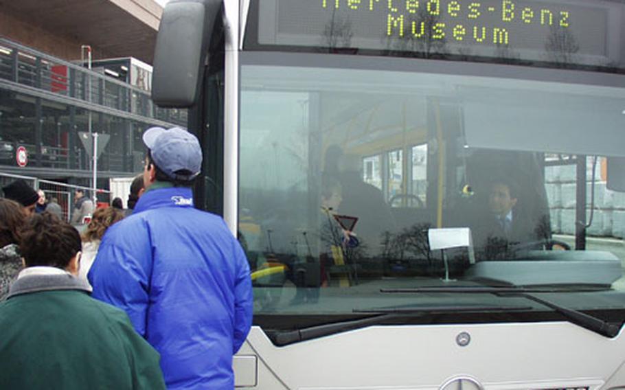The Mercedes-Benz Museum, located on the grounds of one of the company’s factories, is a stickler for security, and patrons must park at an off-site lot and be shuttled to the museum entrance.