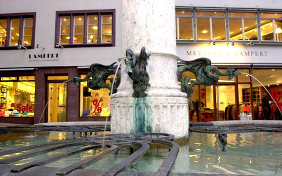Creatures resembling griffins — or perhaps bizarre chicken-headed dragons — are all over Basel, usually part of a fountain or statue.