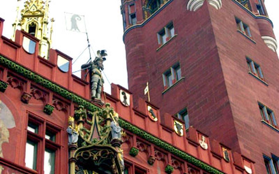Basel’s most-recognizable building is the Rathaus, or city hall, right in the middle of the Old Town.
