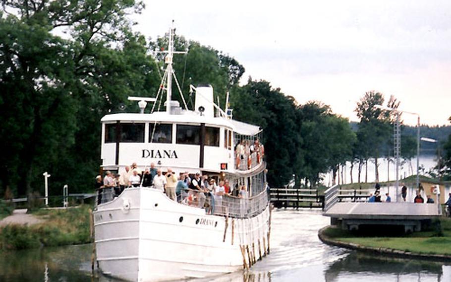 The M/S Diana, one of three ships in the Göta Kanal fleet, was built in 1931 and is the newest of the ships.