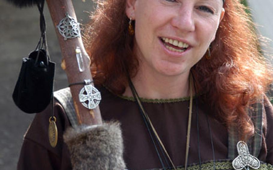 A Celtic warrior was one of the many colorful characters at the medieval jousting tournament.