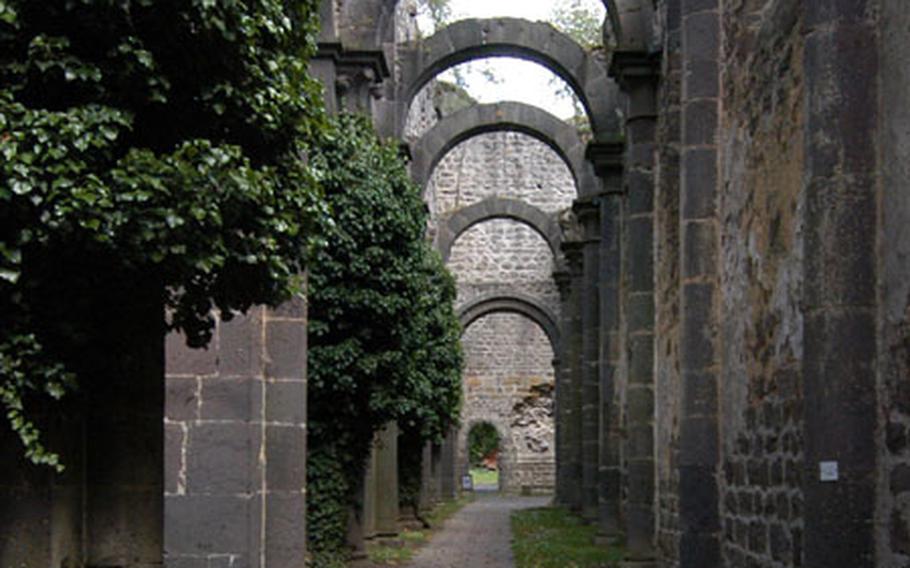 An isle of the monastery church, now in ruins, at Kloster Arnsburg.