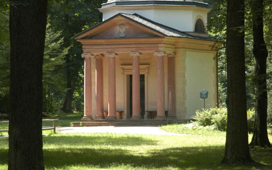The Temple of Friendship in Schönbusch Park, on the outskirts of Aschaffenburg, Germany. Unfortunately, you can&#39;t go inside the temple that was built between 1786 and 1788.