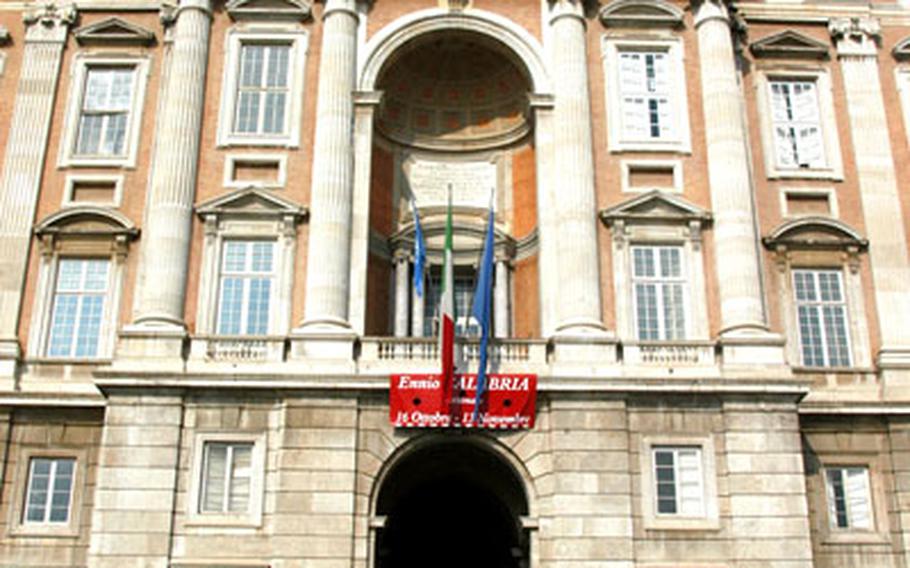 The Caserta Royal Palace’s main entrance as approached from the underground parking garage. The palace is situated facing Naples, and the old highway to the city, which is still in use, started at the palace’s front door.