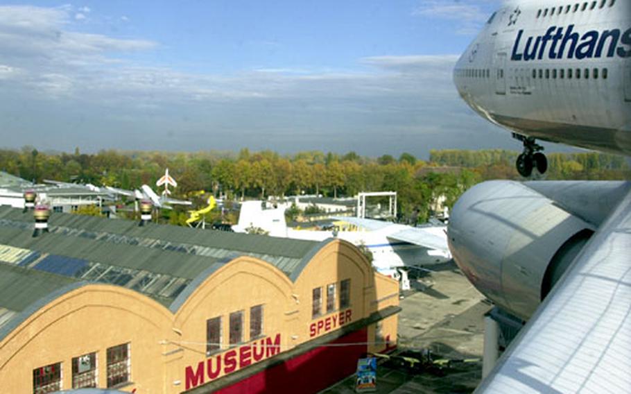 The view from the observation deck of the 747 on display at the Technik Museum.
