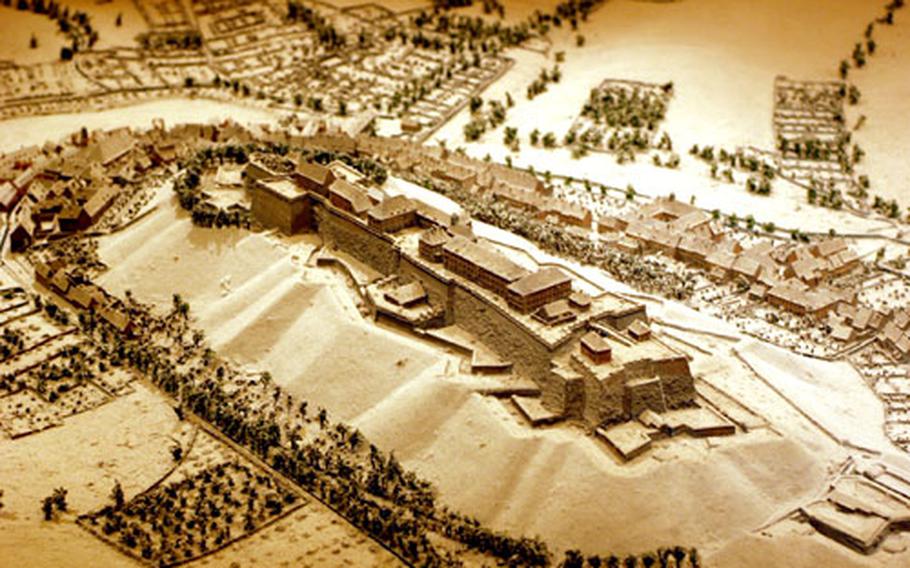A model in the museum shows the location and dimensions of the fortress of Bitche, which is built on a massive rock.