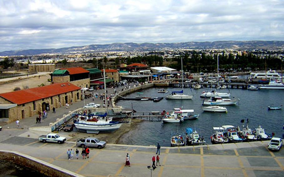 A fort guarding the harbor of Paphos offers a good view of fishing boats, tour ships and pleasure vessels — some of them available for rent by individuals. Even in the off-season, it is a busy place.