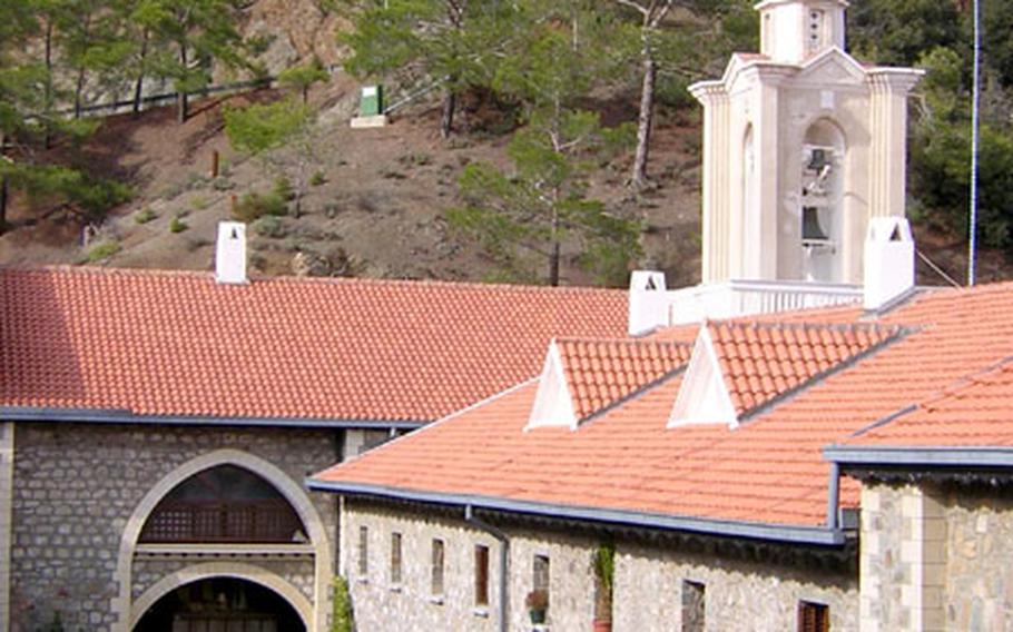 Kykkos Monastery is in the Troödos Mountains, where the temperatures are lower than along the coast.