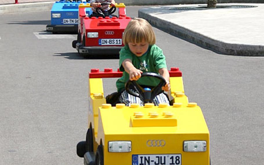 Young drivers check out the junior version of the Legoland driving school. The ride is designed for kids ages 3 and older. A bigger driving school — where kids get a driving lesson and 10 minutes on a track in electric cars — is geared to kids ages 7 to 13.