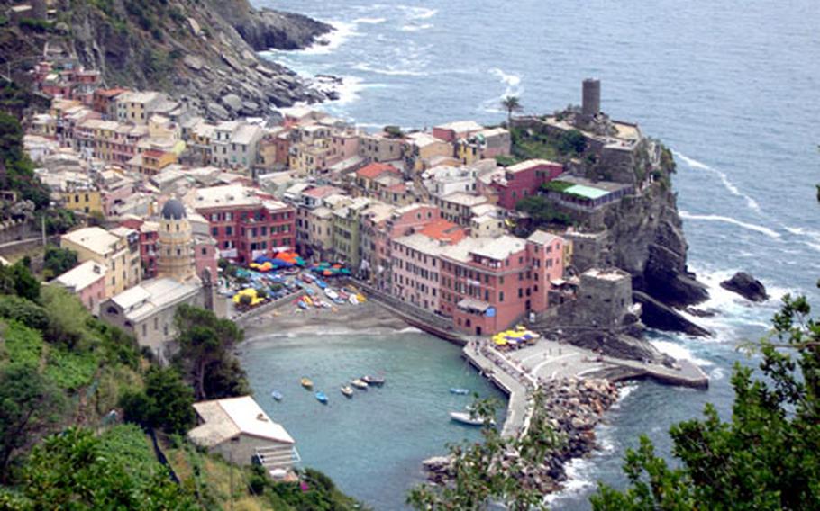 Walking along the trail from Monterosso, you come to the town of Vernazza.