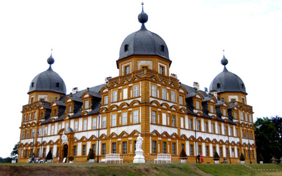 Seehof Palace sits atop a hill and can be seen from Memmelsdorfer Strasse. Guided tours of the palace’s staterooms are available from 9 a.m. to 6 p.m. daily except Mondays.