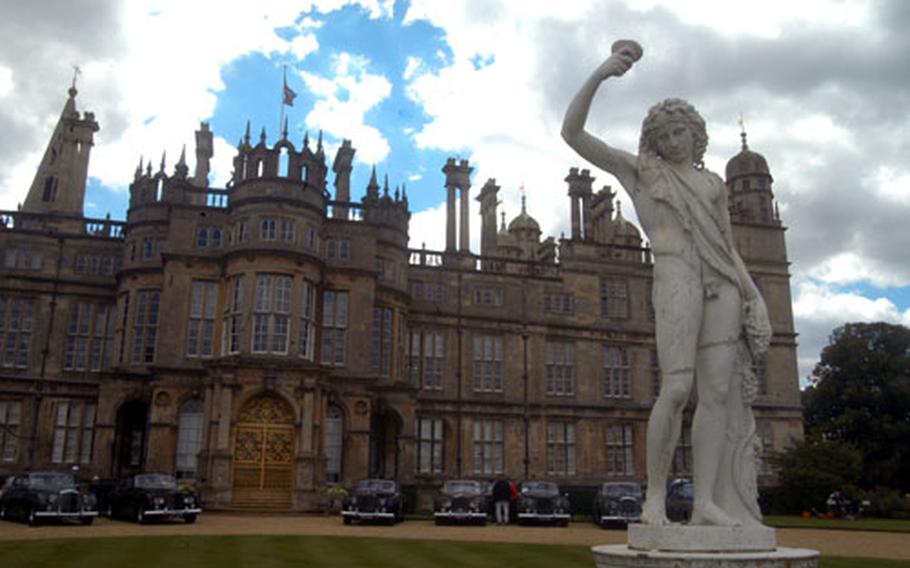 A statue stands in the courtyard of Burghley House, which was built in the mid-16th century by William Cecil and is still in the hands of his family.