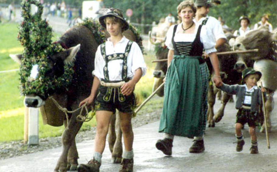 The whole family gets dressed in their finest Bavarian attire to participate in the Viehscheid festivities.