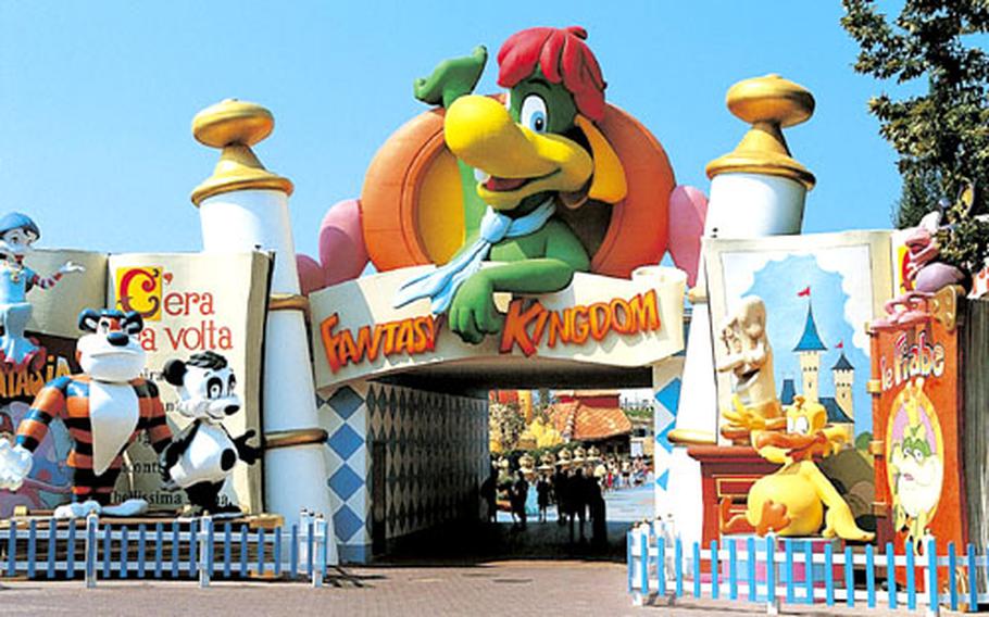 The Fantasy Kingdom is an area of Gardaland that’s devoted mainly to younger children. It’s home to the park’s mascot, Prezzemolo, and there are a few rides and shops in the area.