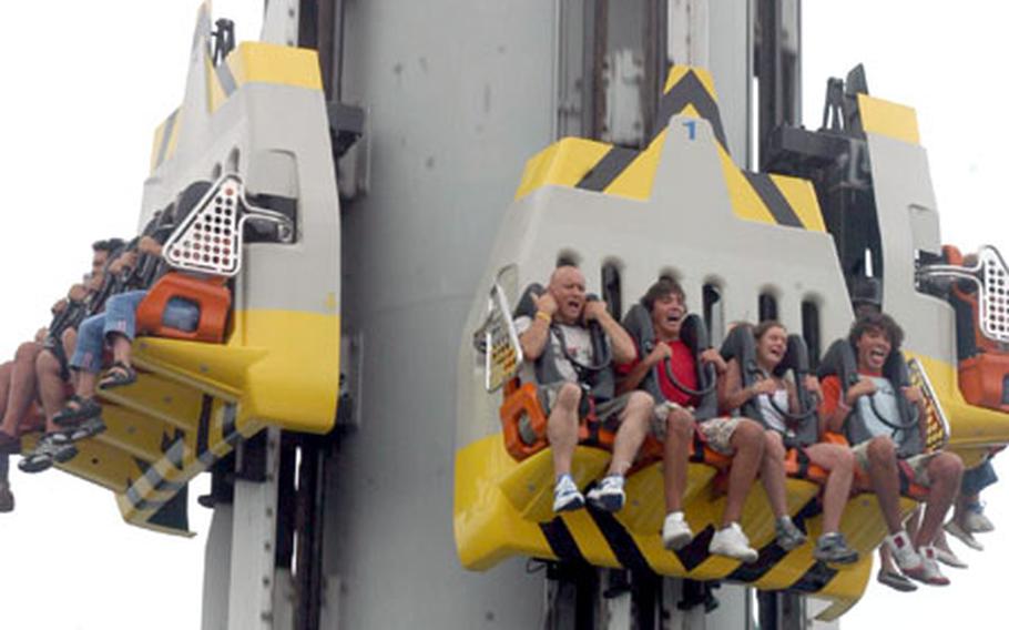 A large-scale bungee jump on Space Vertigo.