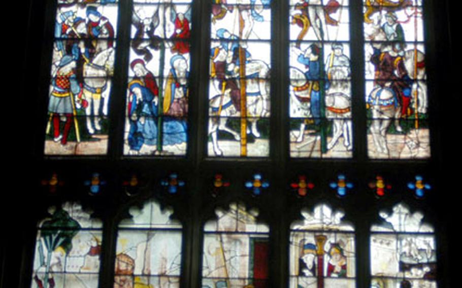 The stained glass windows at St. Mary’s Church in Fairford, England, are the main drawing card for visitors. There are 28 nearly complete windows that tell biblical stories.