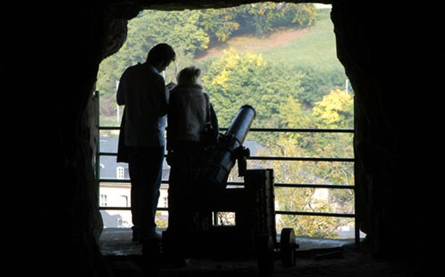 Inside the Bock casemates, looking out to the city.