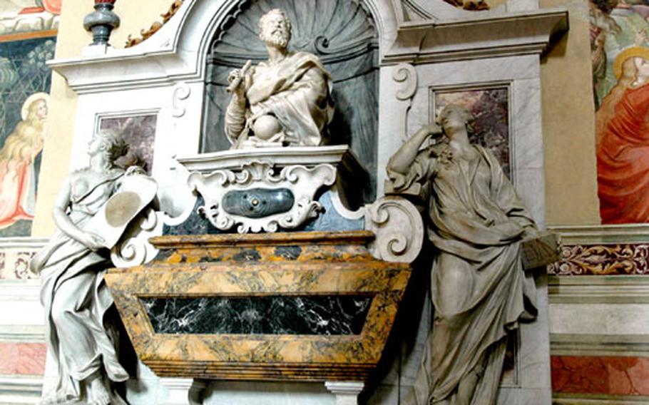 Several famous Italians, including the scientist Galileo, are buried inside Florence’s Santa Croce basilica.