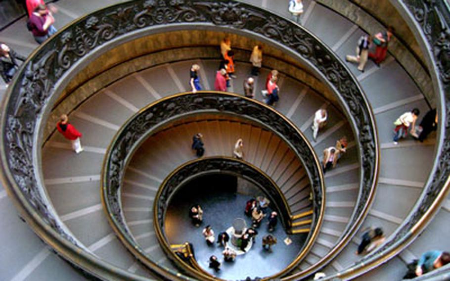 The spiral staircase at the Vatican Museum in Rome is a work of art in itself.