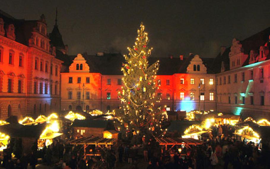 The Romantic Christmas Market in the courtyard of the Palace of the Dukes of Thurn and Taxis is like a fairy tale come true.