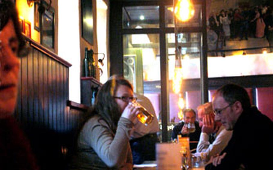 The inside of the Riesen beer hall.