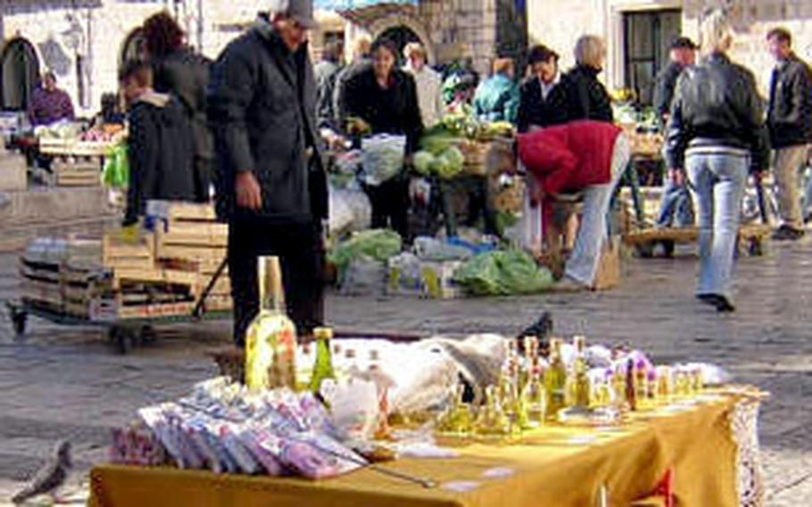 Lavender oil sold in a variety of bottles and lavender blossoms in sachets are available at shops and at Dubrovnik’s outdoor farmer’s market. Both the oil and flowers are said to cure a variety of ailments, and neither is very expensive.