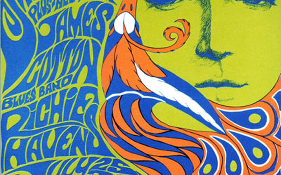 Bonnie Maclean&#39;s poster advertising The Yardbirds, The Doors, James Cotton Blues Band and Richie Havens at San Francisco&#39;s Fillmore in 1967 shows the influence of Art Nouveau on posters during the psychedelic era. The poster is part of the “Summer of Love: Art of the Psychedelic Era” exhibit at the Schirn Kuntshalle in Frankfurt through Feb. 12.