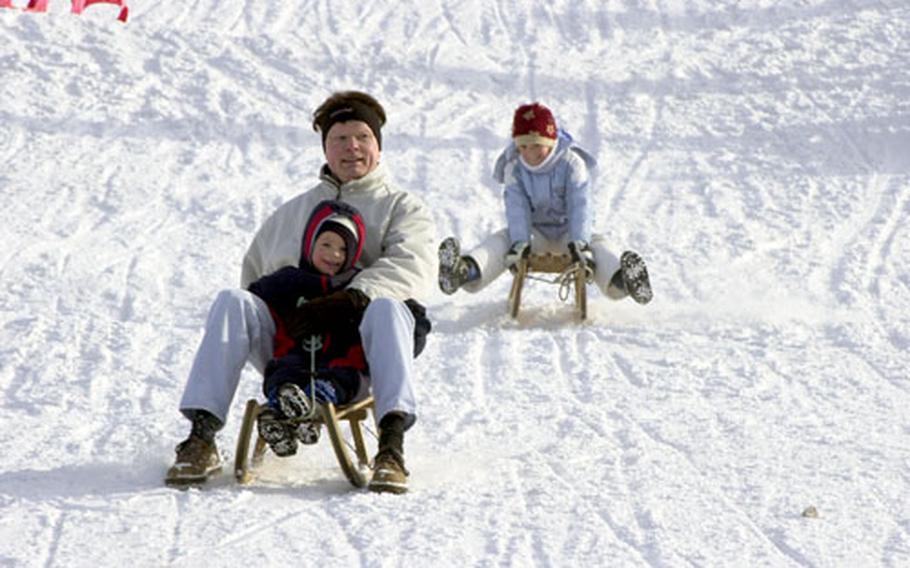 Sledding is just as popular as skiing at Erbeskopf.